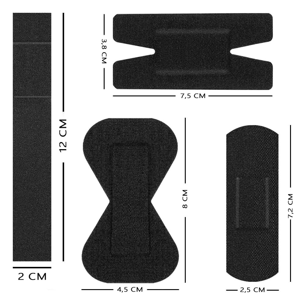 Holthaus - Lot De 100 Pansements Pour Doigts Extra Forts Noirs - 2 X 12 Cm - Élastiques Et Discrèts - 10