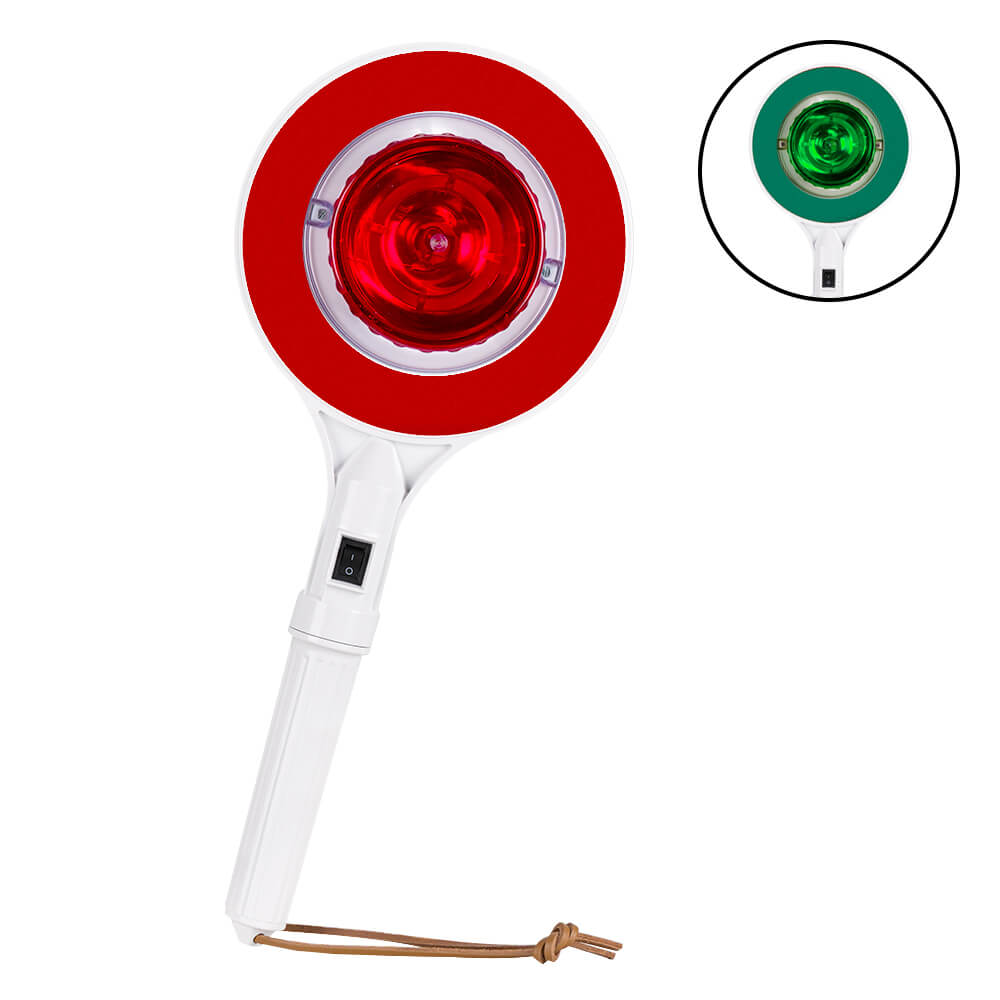 Anhaltestab, 2-seitiger Lichtaustritt, rot / grün, Batteriebetrieb, 45 cm