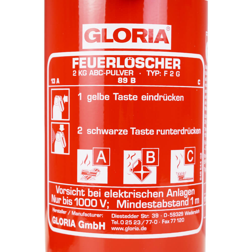 FireLoq® 2x 2kg Pulver Löscher 13A | 89B | C Prüfnachweis, Wandhalter FireLoq® 2x 2kg Pulver Löscher 13A | 89B | C Prüfnachweis, Wandhalter