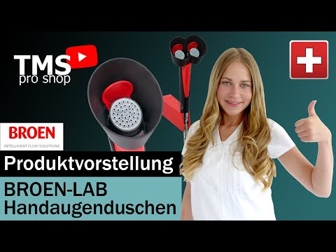 BROEN-LAB Notaugendusche Mit 2 Duschköpfen & Auffangbecken – Wandmontage, FLOWFIX, 14 L/min, DIN EN 15154