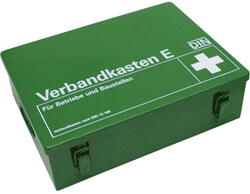 Zum Erste-Hilfe-Verbandkasten, grün, Stahlblech