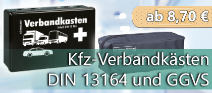 Verbandkasten klein gem. DIN 13157, Verband-/Erste-Hilfe-Koffer,  Verband-/Erste-Hilfe-Schränke, Augenspülung und Erste-Hilfe, Arbeitsschutz und Sicherheit, Laborbedarf