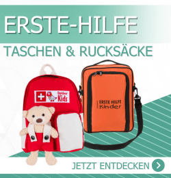 Erste-Hilfe-Taschen und -Rücksäcke für Ausflüge in Kindergärten und Schulen