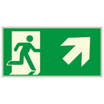 Feuerausgangsschild „Running Man“ Links – Nachleuchtend, 38,1 X 15,2 Cm, Aluminium